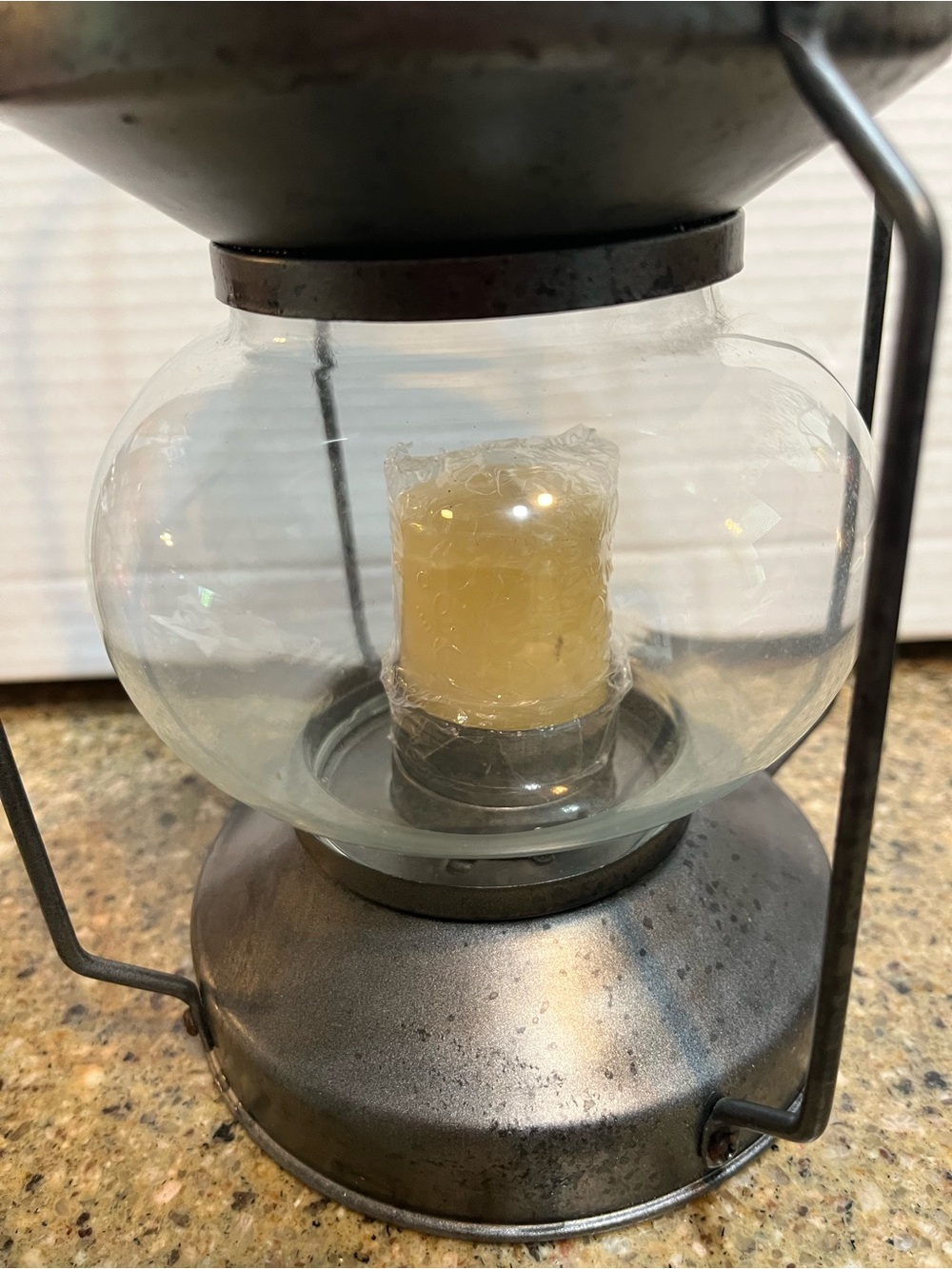 Vintage Lantern With Glass Orb Shade - Picture 4 of 9
